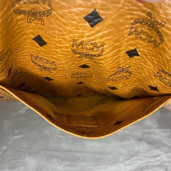 MCM Visetos Cognac Tote Bag - minor wear to corners and scratch on hardware - Picture 14 of 16